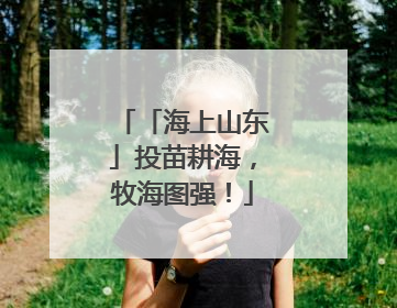 「海上山东」投苗耕海，牧海图强！