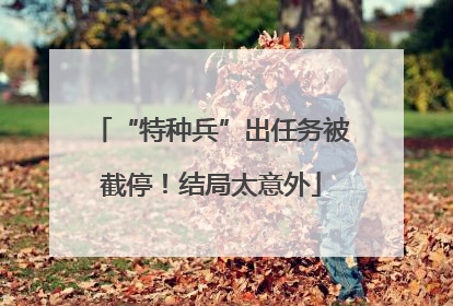“特种兵”出任务被截停！结局太意外