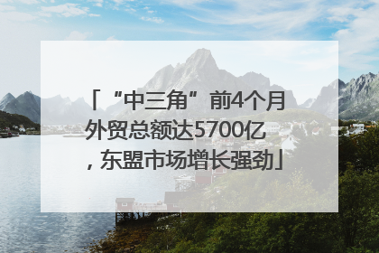 “中三角”前4个月外贸总额达5700亿，东盟市场增长强劲