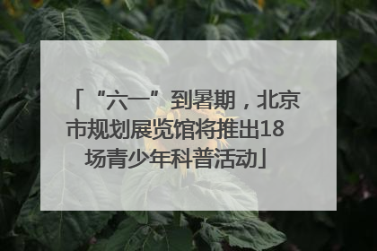 “六一”到暑期，北京市规划展览馆将推出18场青少年科普活动