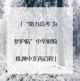 “助力高考·为梦护航”中华财险株洲中支再启程