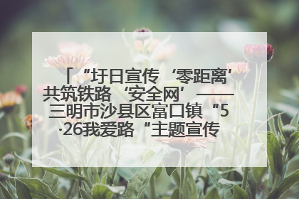 “圩日宣传‘零距离’共筑铁路‘安全网’——三明市沙县区富口镇“5·26我爱路“主题宣传活动成效显著