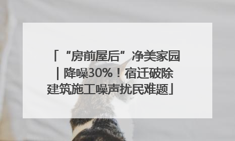 “房前屋后”净美家园｜降噪30%！宿迁破除建筑施工噪声扰民难题