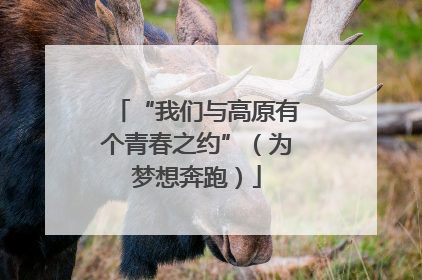 “我们与高原有个青春之约”（为梦想奔跑）