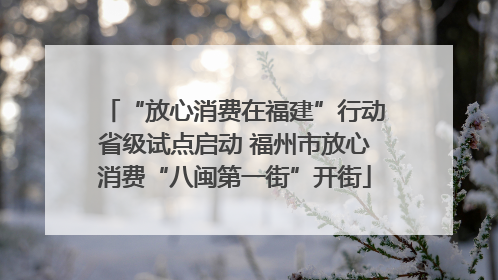 “放心消费在福建”行动省级试点启动 福州市放心消费“八闽第一街”开街