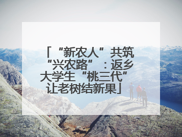 “新农人”共筑“兴农路”：返乡大学生“桃三代”让老树结新果