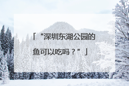 “深圳东湖公园的鱼可以吃吗？”