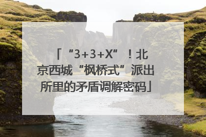 “3+3+X”！北京西城“枫桥式”派出所里的矛盾调解密码