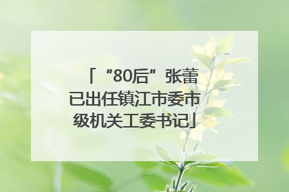“80后”张蕾已出任镇江市委市级机关工委书记