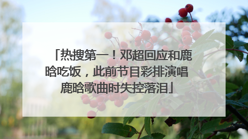 热搜第一！邓超回应和鹿晗吃饭，此前节目彩排演唱鹿晗歌曲时失控落泪