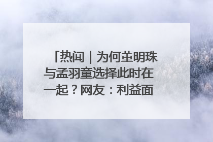 热闻｜为何董明珠与孟羽童选择此时在一起？网友：利益面前啥都能和解