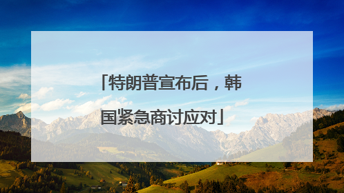特朗普宣布后，韩国紧急商讨应对