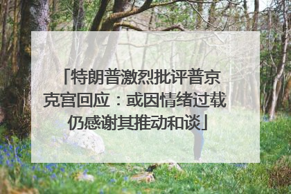 特朗普激烈批评普京 克宫回应：或因情绪过载 仍感谢其推动和谈