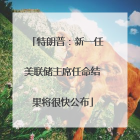 特朗普：新一任美联储主席任命结果将很快公布