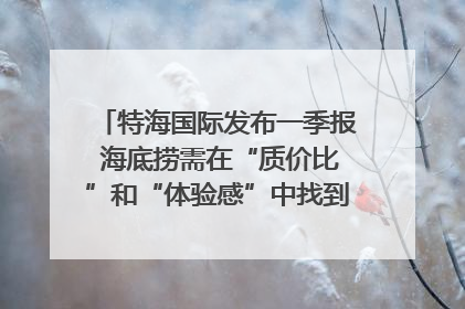特海国际发布一季报 海底捞需在“质价比”和“体验感”中找到平衡｜新经济观察