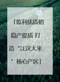 监利优质稻稳产提质 打造“江汉大米”核心产区