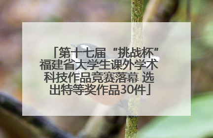 第十七届“挑战杯”福建省大学生课外学术科技作品竞赛落幕 选出特等奖作品30件