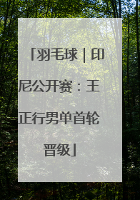 羽毛球｜印尼公开赛：王正行男单首轮晋级