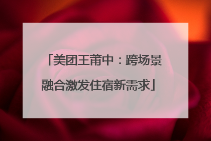 美团王莆中：跨场景融合激发住宿新需求