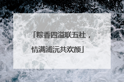 粽香四溢联五社，情满浦沅共欢颜