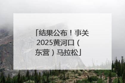 结果公布！事关2025黄河口（东营）马拉松