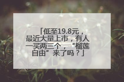 低至19.8元，最近大量上市，有人一买两三个，“榴莲自由”来了吗？