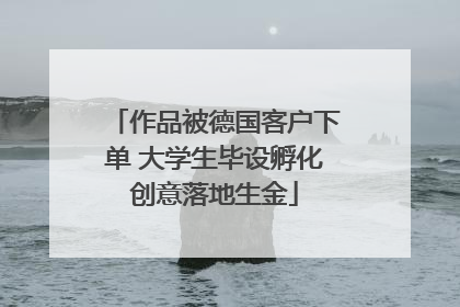 作品被德国客户下单 大学生毕设孵化创意落地生金
