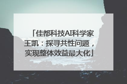 佳都科技AI科学家王凯：探寻共性问题，实现整体效益最大化