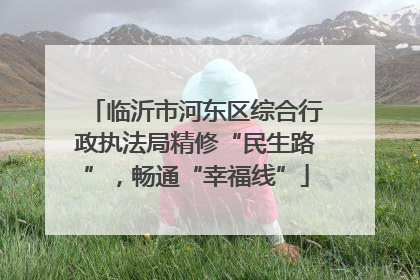 临沂市河东区综合行政执法局精修“民生路”，畅通“幸福线”