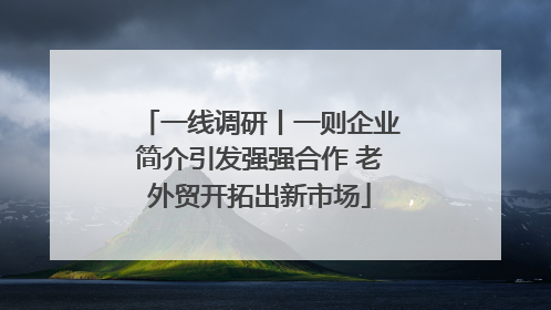 一线调研丨一则企业简介引发强强合作 老外贸开拓出新市场