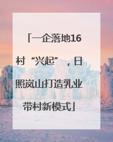 一企落地16村“兴起”，日照岚山打造乳业带村新模式
