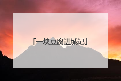 一块豆腐进城记