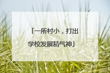一所村小，打出学校发展精气神