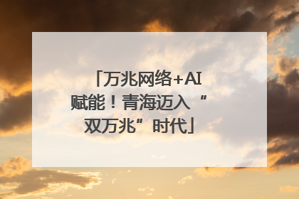 万兆网络+AI赋能！青海迈入“双万兆”时代