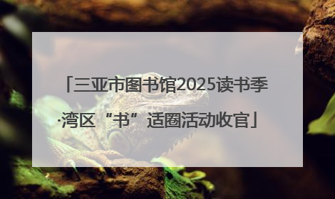 三亚市图书馆2025读书季·湾区“书”适圈活动收官
