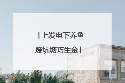 上发电下养鱼 废坑塘巧生金