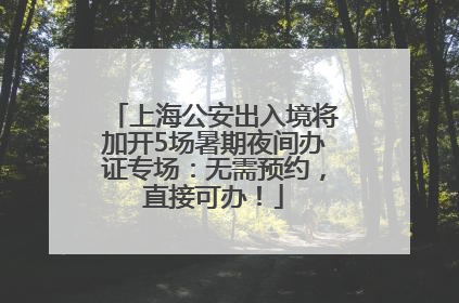 上海公安出入境将加开5场暑期夜间办证专场：无需预约，直接可办！