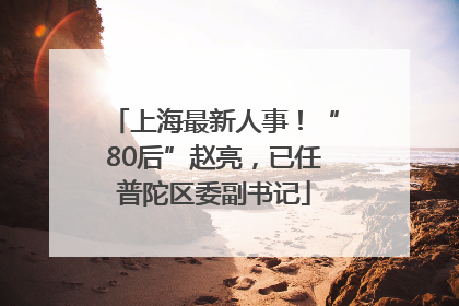 上海最新人事！“80后”赵亮，已任普陀区委副书记