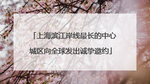 上海滨江岸线最长的中心城区向全球发出诚挚邀约