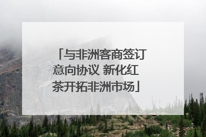 与非洲客商签订意向协议 新化红茶开拓非洲市场
