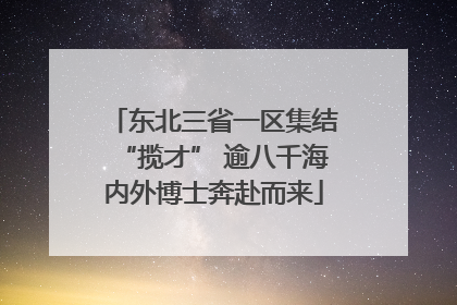 东北三省一区集结“揽才” 逾八千海内外博士奔赴而来