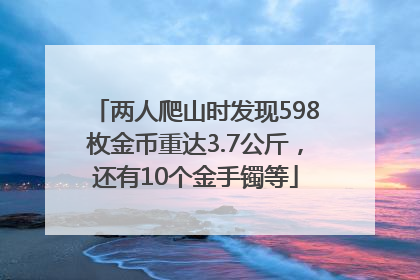 两人爬山时发现598枚金币重达3.7公斤，还有10个金手镯等