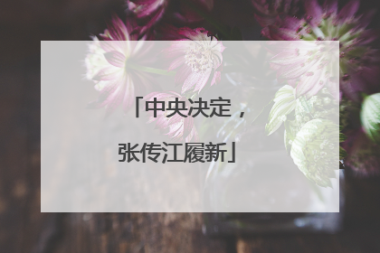 中央决定，张传江履新