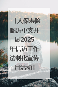 人保寿险临沂中支开展2025年信访工作法制化宣传月活动