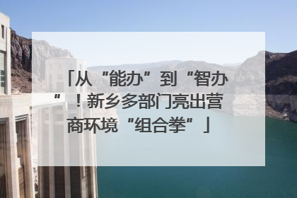 从“能办”到“智办”！新乡多部门亮出营商环境“组合拳”