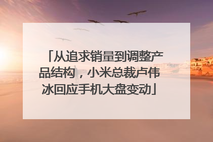 从追求销量到调整产品结构，小米总裁卢伟冰回应手机大盘变动