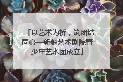 以艺术为桥，筑团结同心—新疆艺术剧院青少年艺术团成立