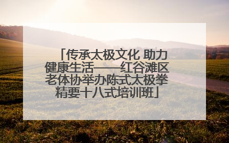 传承太极文化 助力健康生活——红谷滩区老体协举办陈式太极拳精要十八式培训班