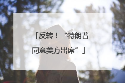 反转！“特朗普同意美方出席”