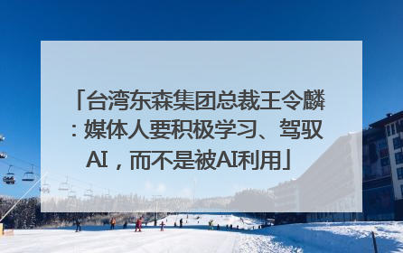 台湾东森集团总裁王令麟：媒体人要积极学习、驾驭AI，而不是被AI利用